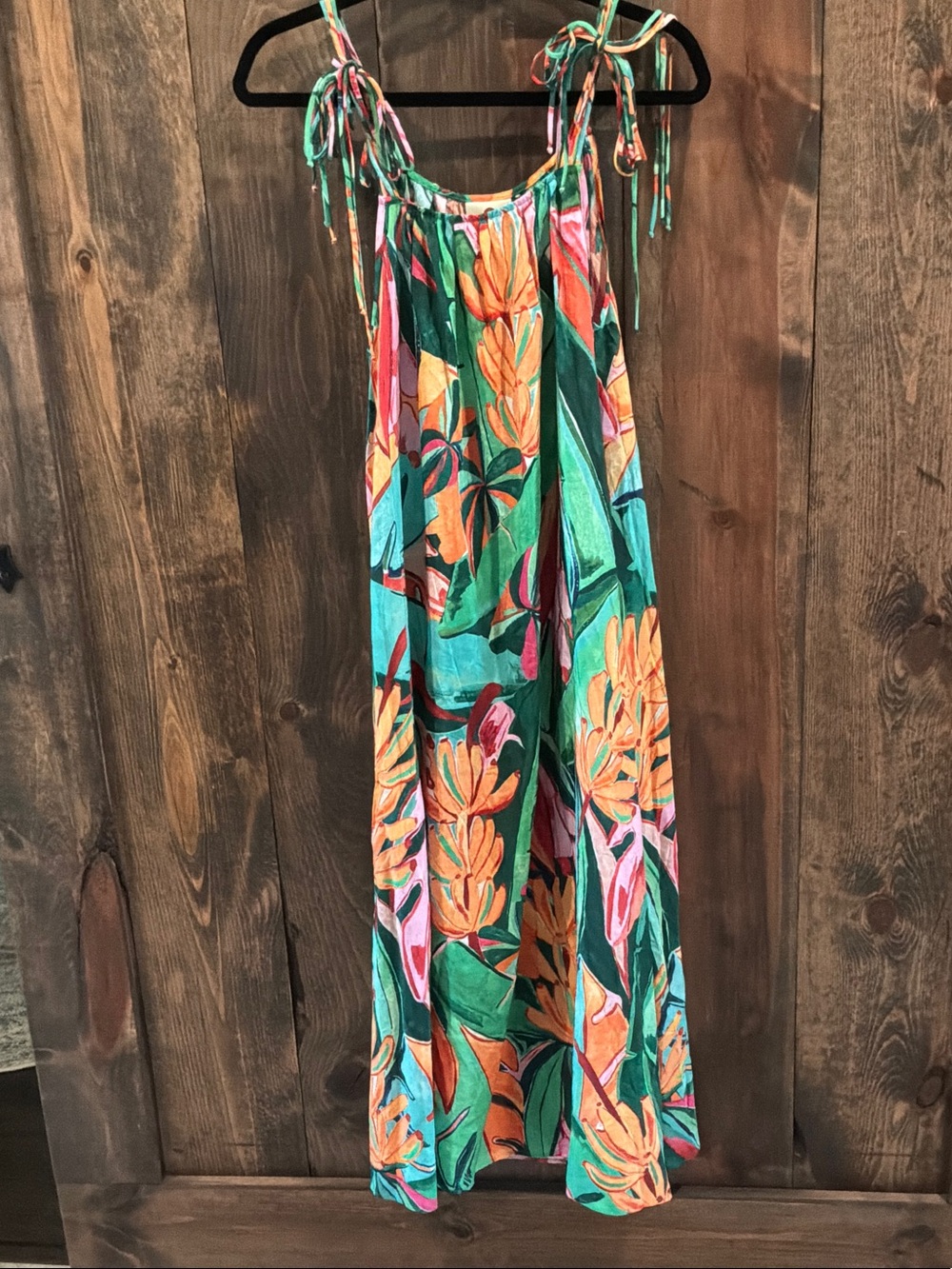 FARM RIO BANANA FOLIAGE MIDI DRESS